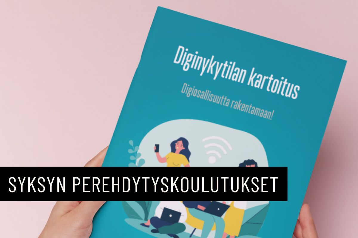 Diginykytilan kartoitus työväline henkilön kädessä.